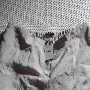 Vivid Linen Wide Leg Pants#nwts